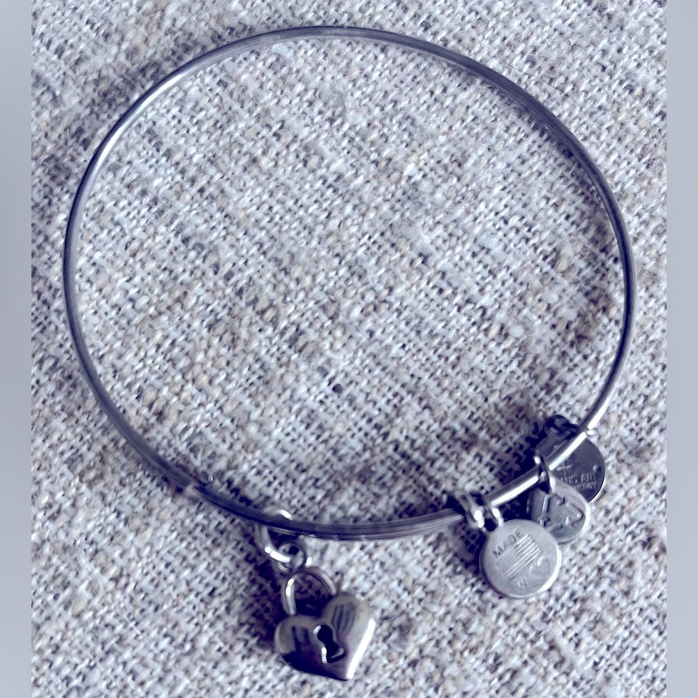 Alex & Ani Heart Lock Charm Bangle Bracelet